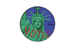  "I Voted" sticker design